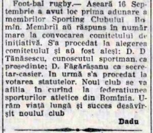 Articol din ziarul Dimineața / 17 Septembrie 1913.