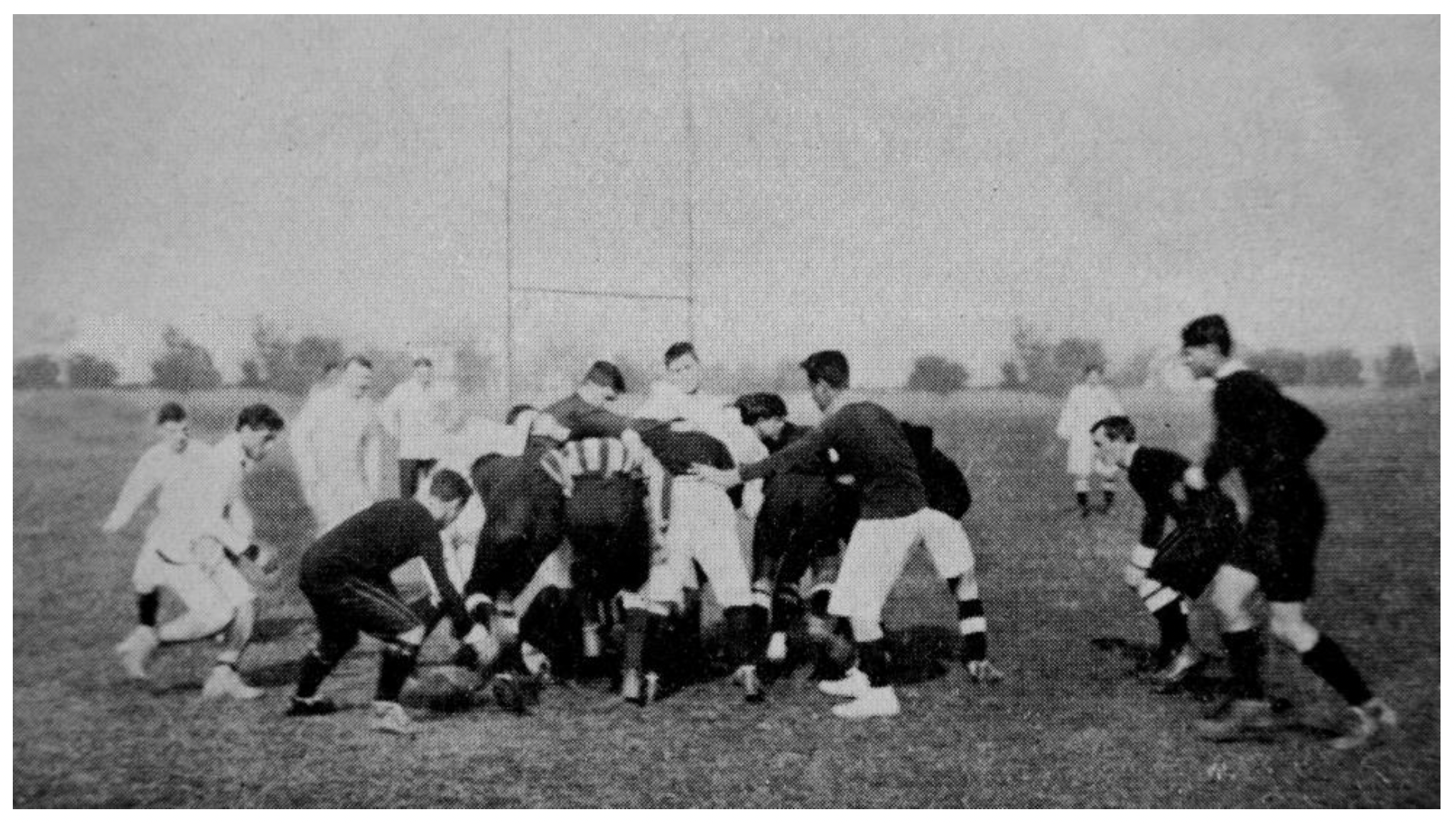 Imagini din primul meci de rugby din România.