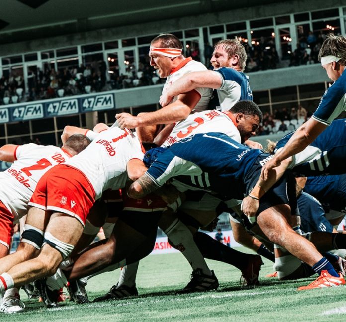 Thomas Crețu (3) în meciul SU Agen 31-0 US Dax - sursa foto: Instagram usdaxrugby