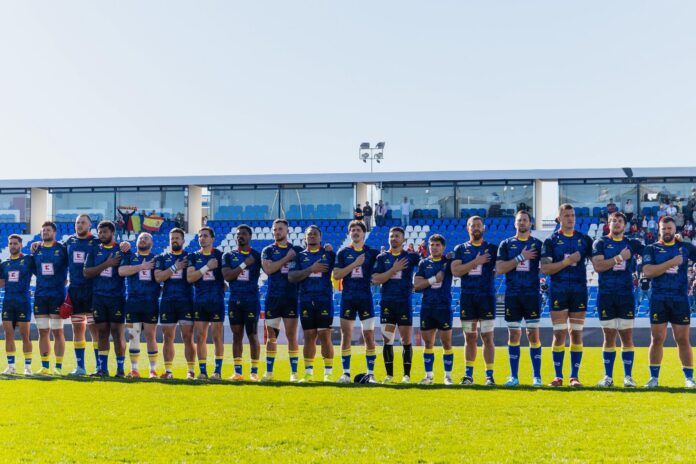 România înaintea finalei mici din Rugby Europe Championship 2026, pierdută în fața Spania cu scorul de 23–29. Sursa foto: Rugby Europe